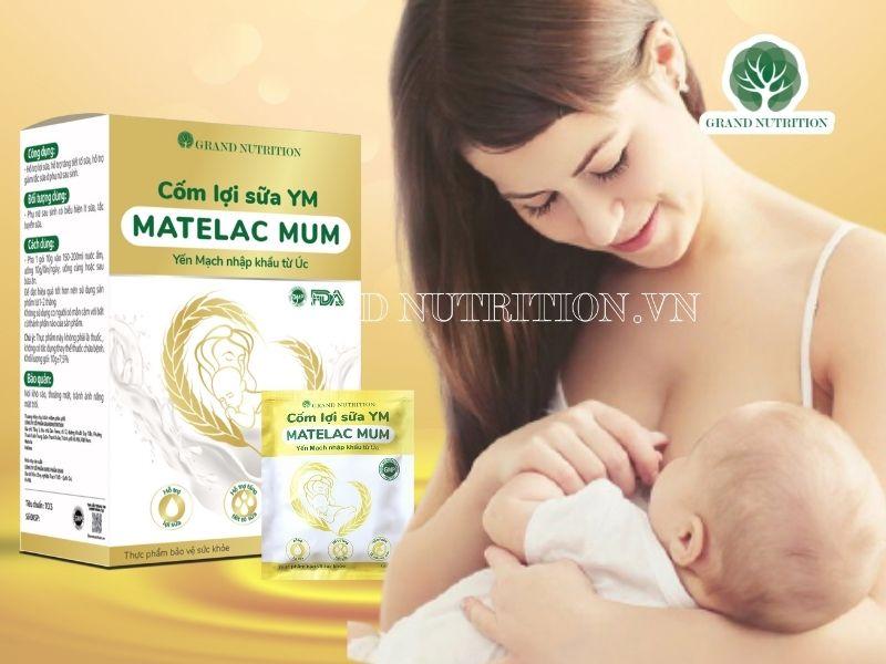 Cốm lợi sữa YM Matelac Mum Tác dụng cách dùng cho mẹ sau sinh Giá bán