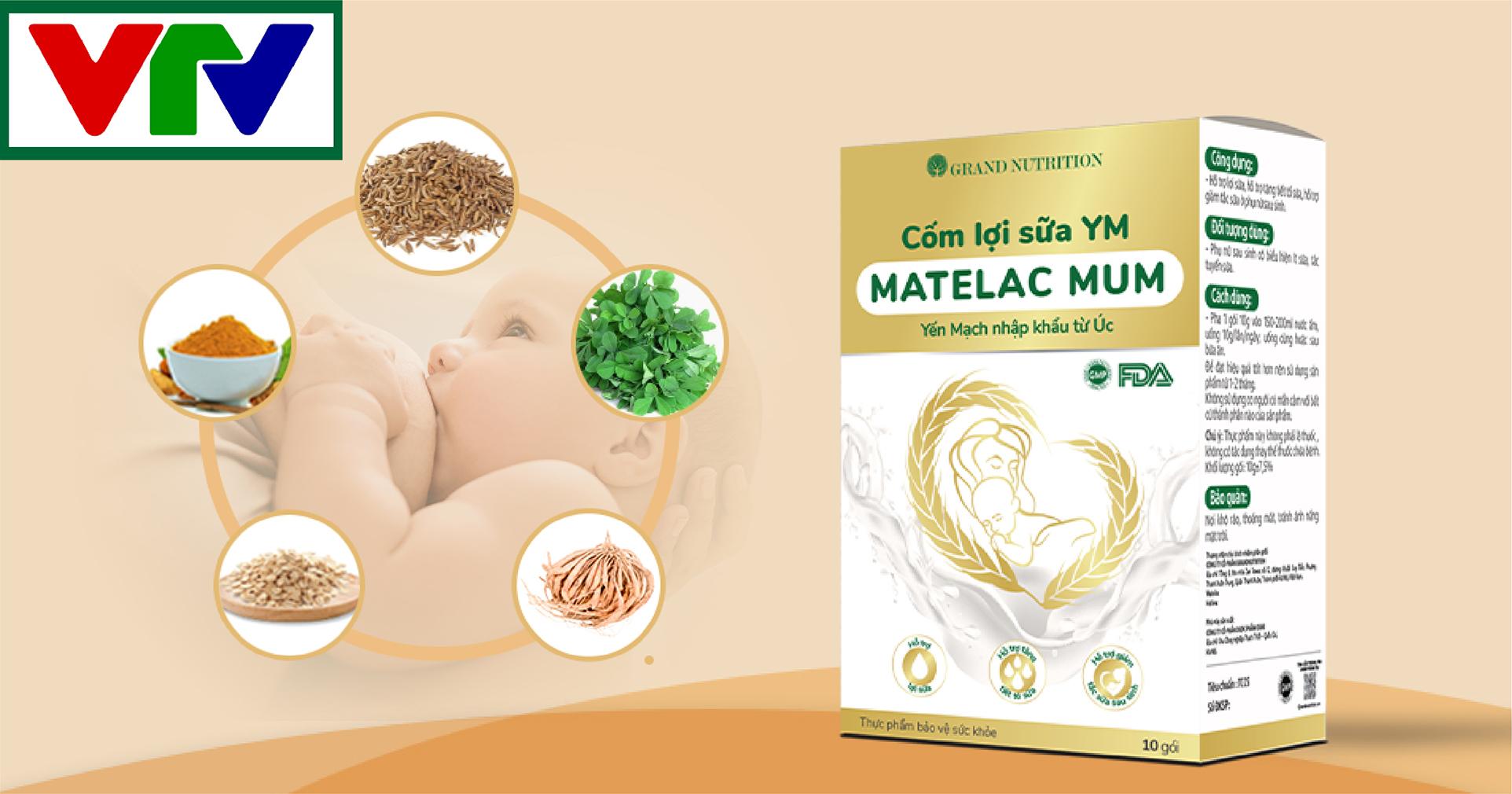 Cốm lợi sữa YM Matelac Mum: Sữa mát, dáng thon, con bụ sữa