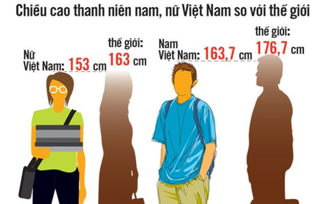 Chiều cao ở Việt Nam và thê giới