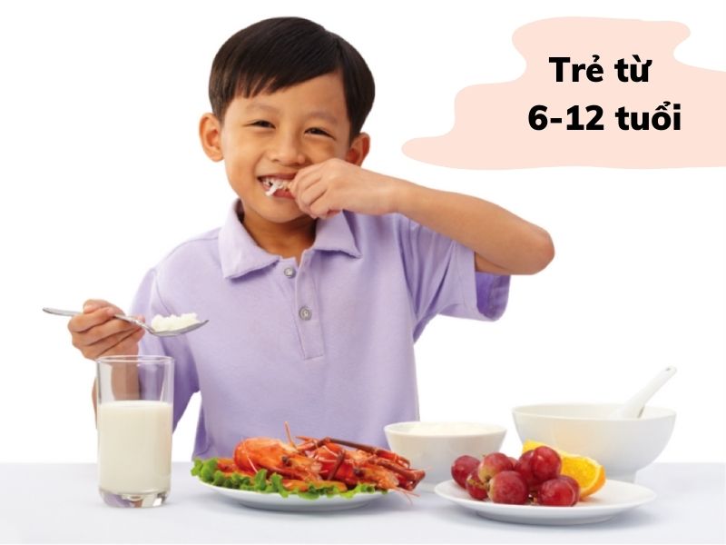 Chế độ dinh dưỡng chuẩn cho trẻ em học sinh độ tuổi từ 6-12 tuổi