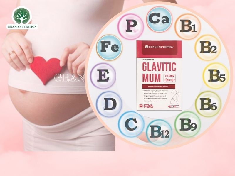 Vitamin bầu tổng hợp Glavitic Mum chứa hơn 20 Vitamin, khoáng chất cần thiết